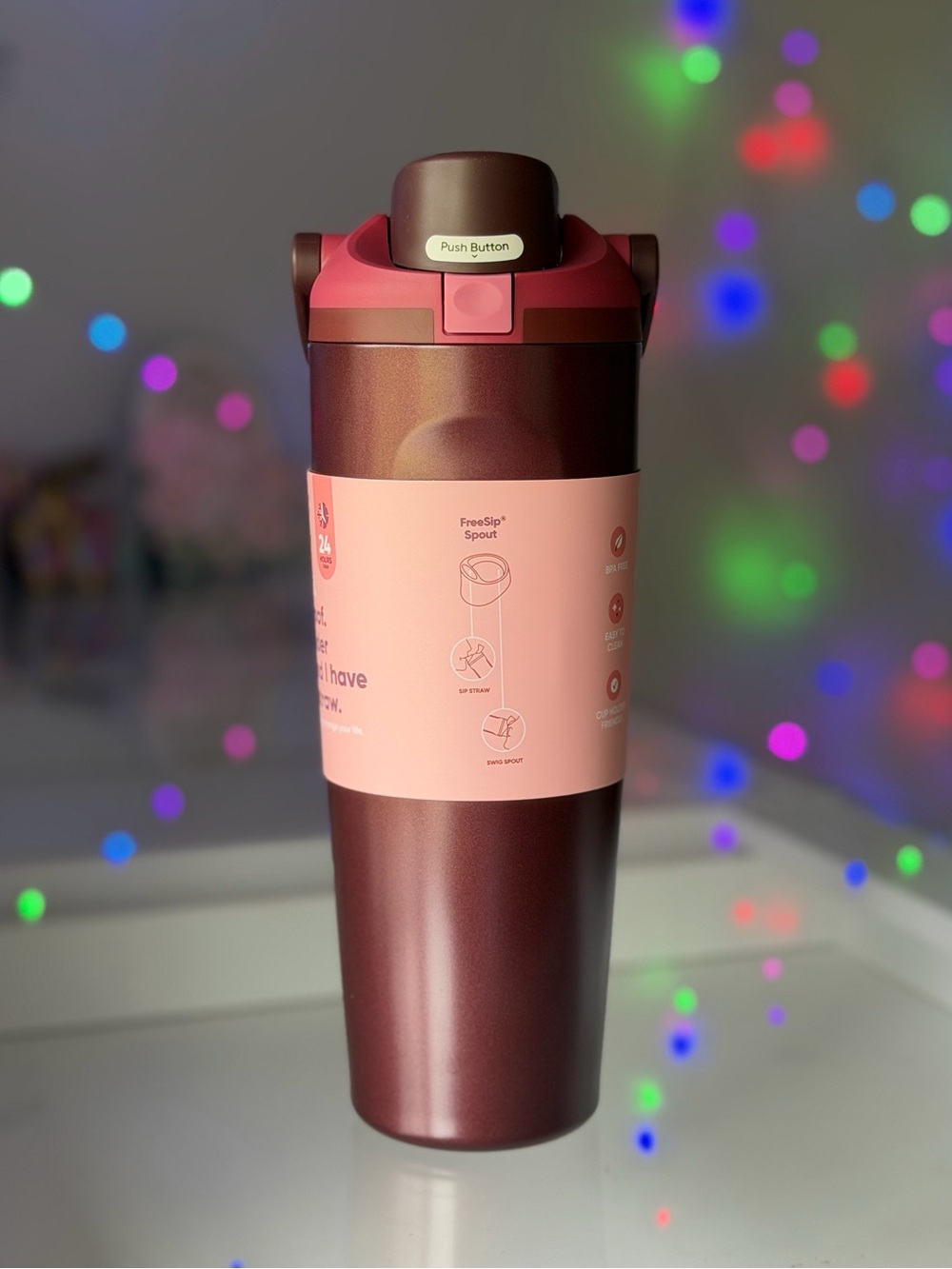 Owala Special Edition Black Cherry Water Bottle red maroon 30 OZ Freesip sway